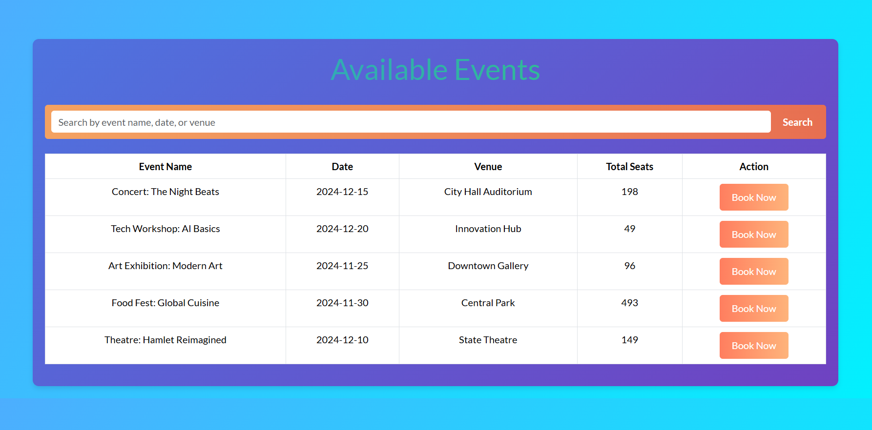 Event Booking System